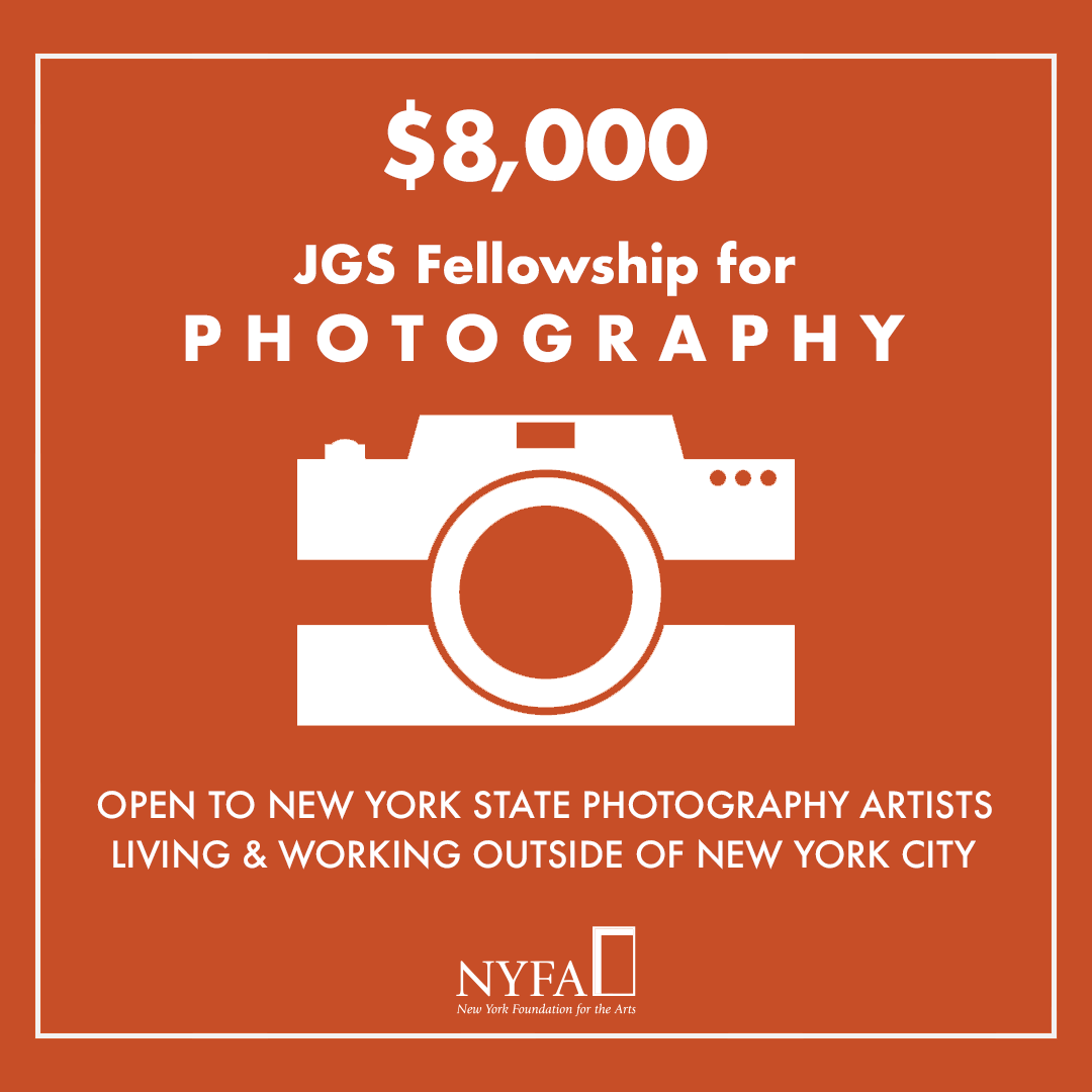 Last day to apply! Today is the last day for NY State-based photography artists (outside of NYC) to apply for an $8,000 unrestricted cash grant through the JGS Fellowship for Photography! We're accepting applications through 5:00 PM ET. Full details: bit.ly/2RfWENL