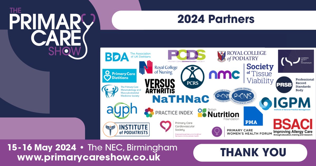 PrimaryCareShow's tweet photo. Did you catch up with our 2024 event partners last week? Many had stands across the exhibition floor and sessions throughout our diverse conference programme.
A huge thank you to all involved, we look forward to working with you on our 2025 event!
#PrimaryCareShow https://t.co/zBR51AXoGc
