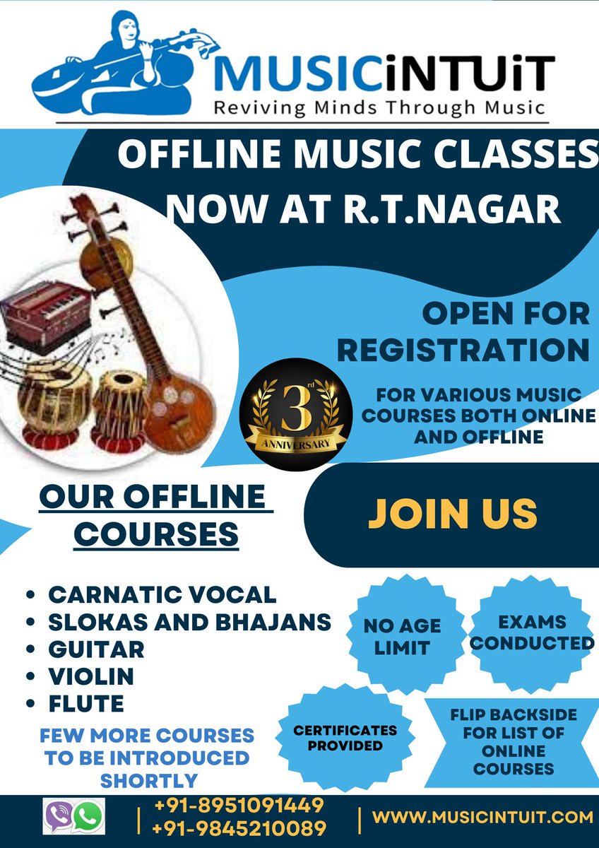 MusicIntuit's tweet photo. Musicintuit Academy is thrilled to mark three incredible years of offering top-notch online music education. Thanks to your unwavering support, we've now launched our first offline academy in R.T. Nagar, Bangalore! 🌟

Thank you for being a part of Musicintuit's success story! https://t.co/UiEafFPW8p