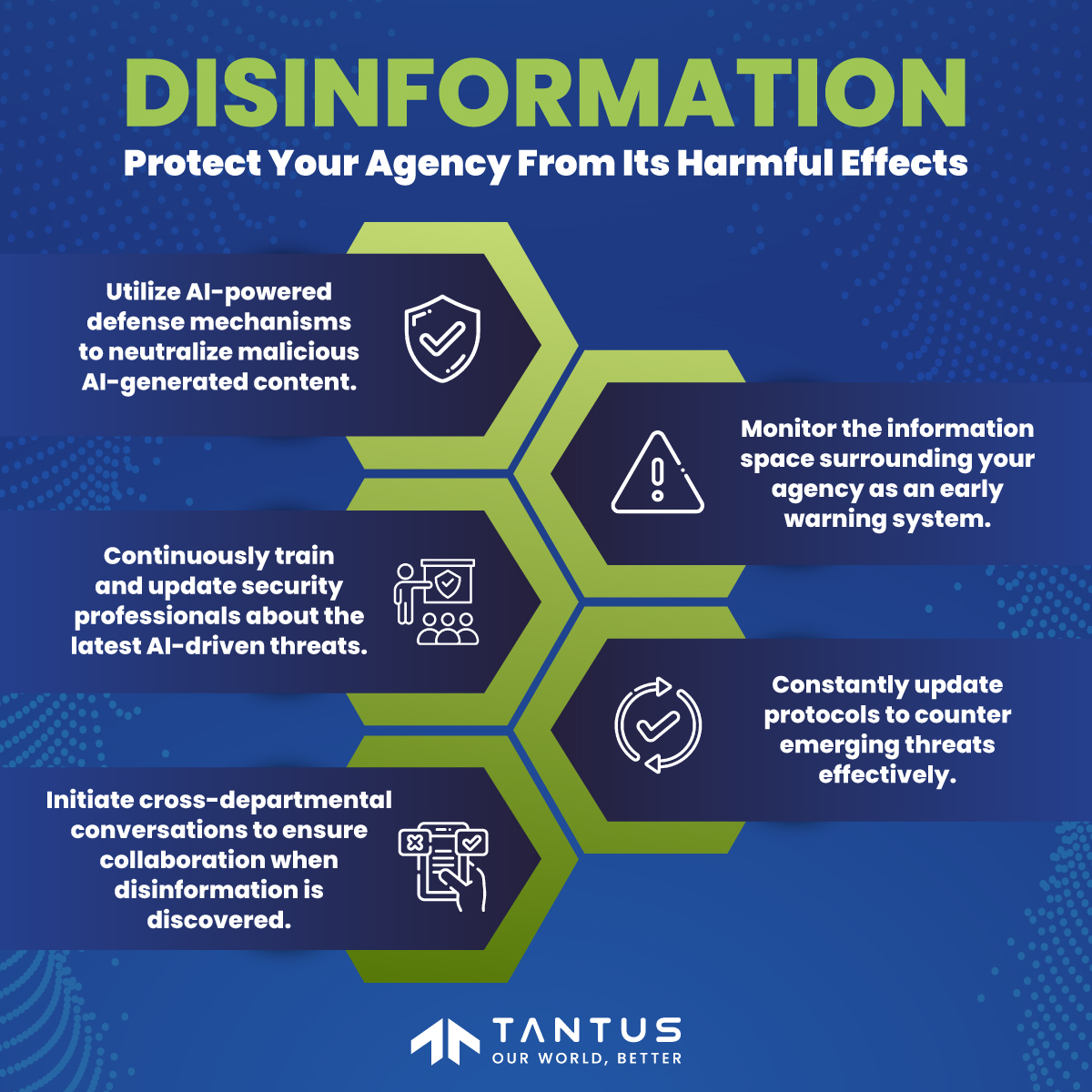 It's an election year. Is your agency prepared for the threat of #Disinformation in the age of #AI? 

The #FederalGovernment should take preventative steps to prepare employees and systems for any potential disinformation threats — Tantus Tech can help. 

#GovCon