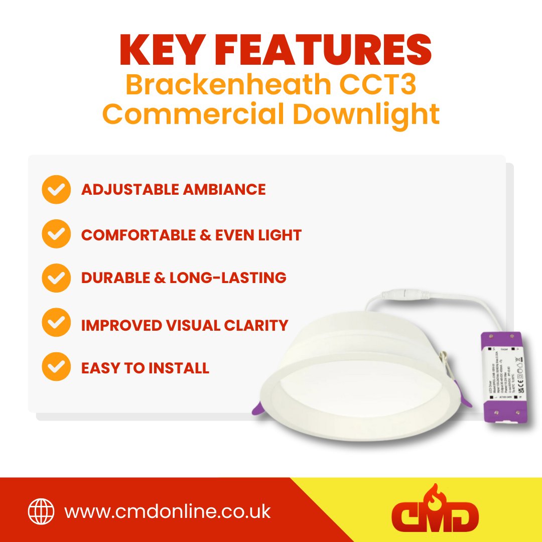 🖐️ Here are the 5 key features of the Brackenheath CCT3 LED Downlights:

🛒 Get it here: shorturl.at/bqxAU
👉 See more products here:
🌐 cmdonline.co.uk

#CMDElectricalEngineersLtd #LEDLighting #OutdoorLighting #CommercialLighting #electricalservices #ukengineers