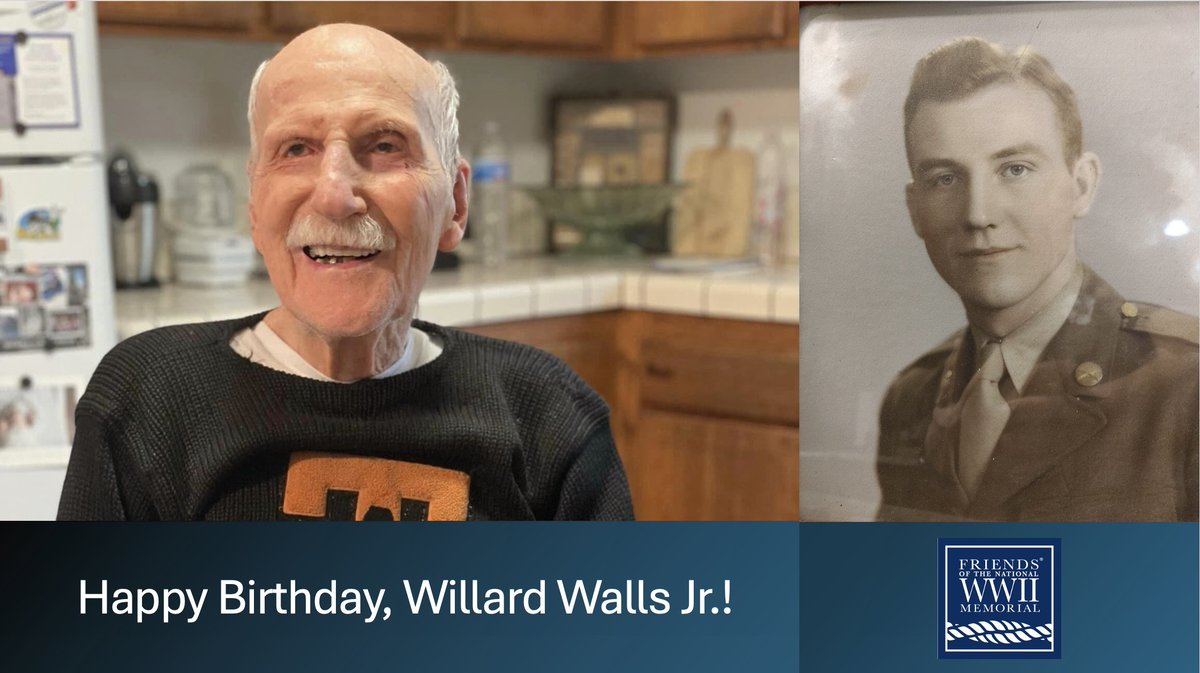 Help Us Celebrate Willard Walls' 100th Birthday! Born May 21, 1924, in Philadelphia, Willard Walls Jr. served in Patton’s 3rd Army in WWII and as a USAF pilot in the Korean War. Please share birthday wishes by signing the virtual card at the link below. wwiimemorialfriends.org/birthday-card/…