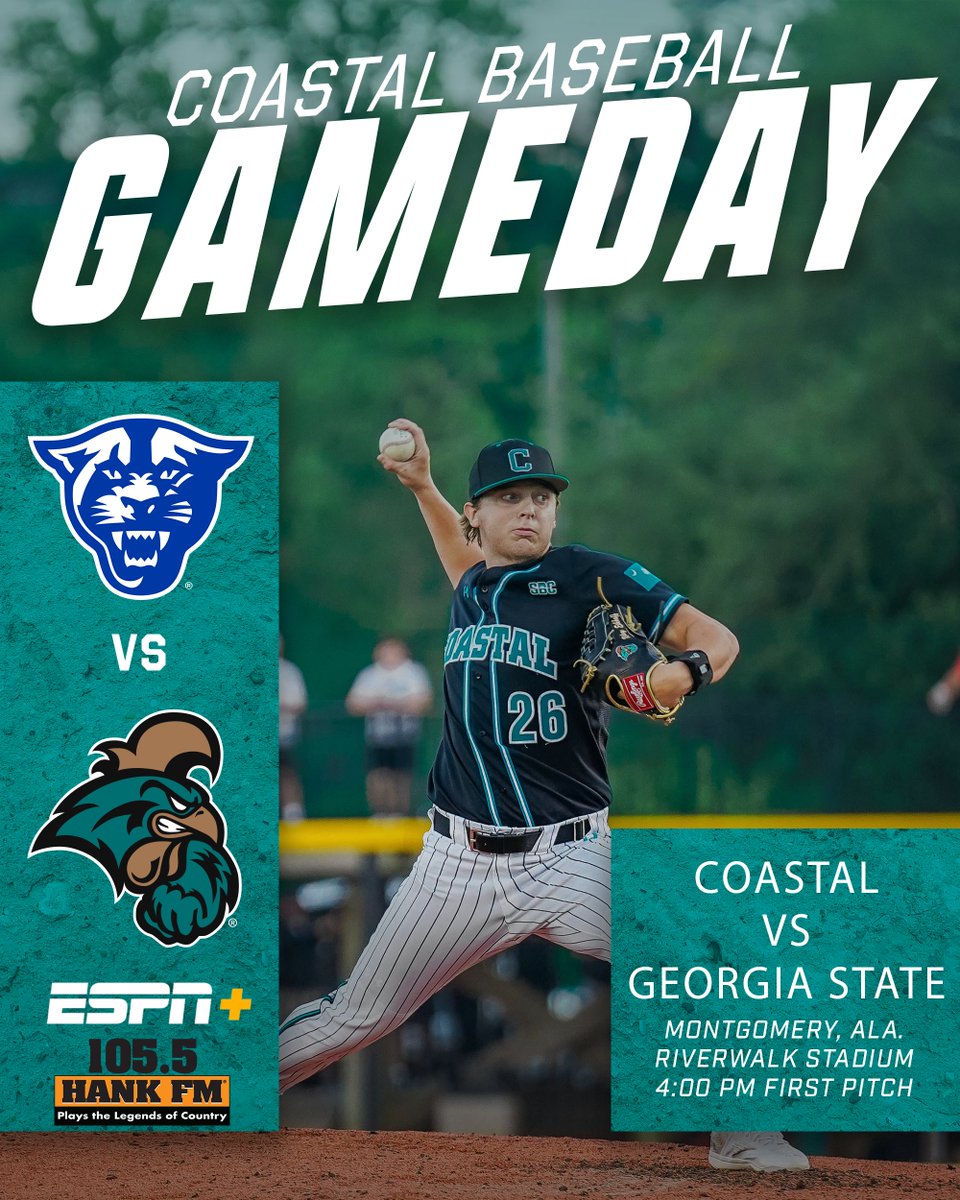 GAMEDAY! We open the Guardian Credit Union @SunBelt Baseball Championship play in the first round. 📹: es.pn/3QV6iBc 🔊: hank1055.com 📈: bit.ly/44TmcSI #TEALNATION | #ChantsUp