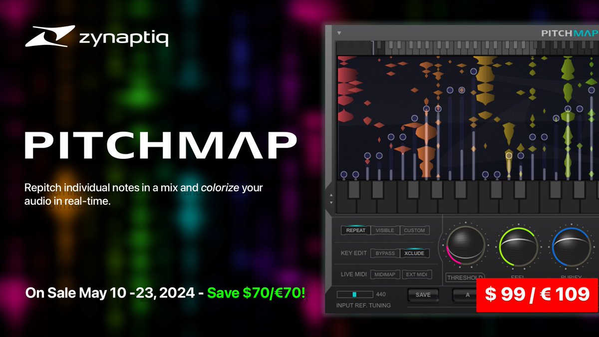 zynaptiq's tweet photo. Ending soon: the PITCHMAP promo!
https://t.co/MHUddSxXZp #musicproduction #sounddesign #gameaudio #pitchmap https://t.co/Mkc6jM3G2B
