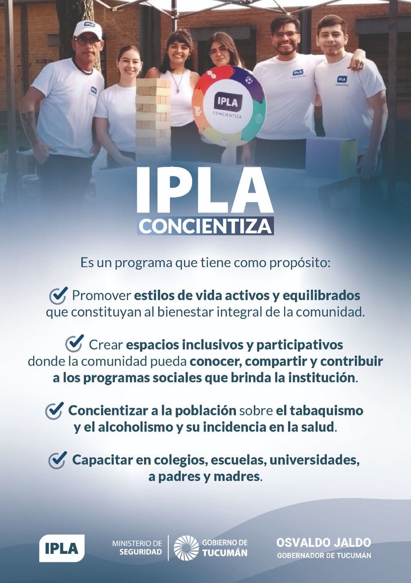 Con nuestro programa #iplaconcientiza estamos concientizado y previniendo sobre el consumo responsable de alcohol.

A través de diferentes acciones estamos llegando a toda la provincia.
