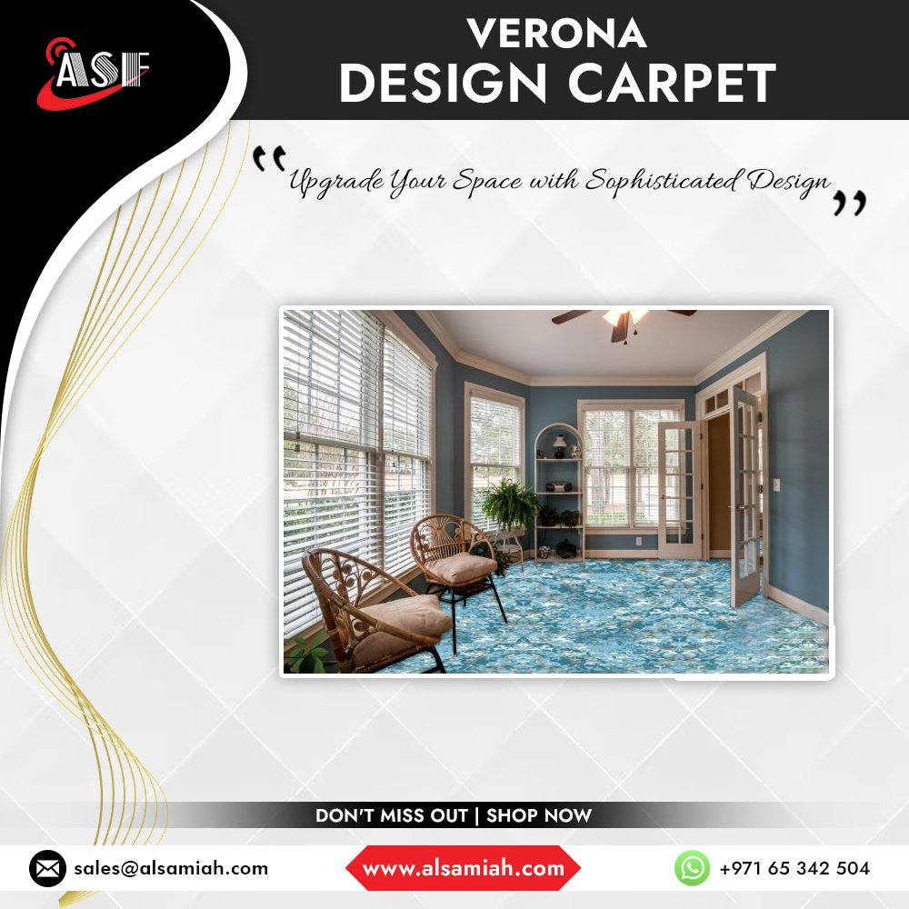 Elevate Your Space with the Elegance of a Verona Design Carpet. Transform Any Room with Timeless Style and Superior Craftsmanship.
Visit: alsamiah.com/product/verona/
To order please contact: +971 6 534 2504
#VeronaDesign #ElegantCarpet #HomeDecor #DecorInspiration #BuyNow