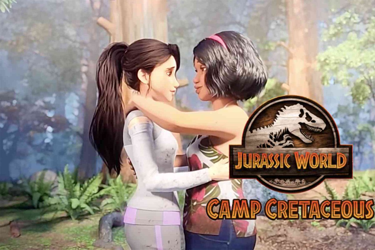 NahBabyNahNah's tweet photo. Oh look, Netflix snuck a lesbian kissing scene into a kidsโ show about dinosaursโฆ https://t.co/qbNVuQavSs #Trump2024 https://t.co/gkeMVsdvMw