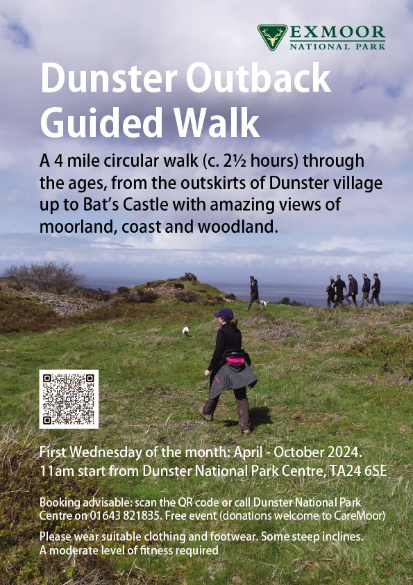 Our next Dunster Outback Guided Walk will be at 11am on Wednesday June 5th. This 4 mile walk explores the hills around the medieval village of Dunster. Further info & booking details can be found here: exmoor-nationalpark.gov.uk/exmoor-for-eve… #Exmoor @ExmoorNP @Dunster_Info @visitexmoor