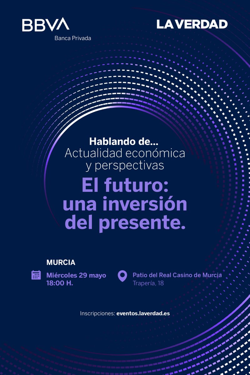 La Verdad y BBVA organizan el nuevo foro "𝐁𝐚𝐧𝐤𝐚 𝐏𝐫𝐢𝐯𝐚𝐝𝐚 𝐝𝐞 𝐁𝐁𝐕𝐀", que tendrá lugar el próximo miércoles 29 a las 18h en el Casino de Murcia. 📈💰

¡Últimas plazas! en: eventos.laverdad.es/foro-banca-pri…

✅Organiza: <a href="/laverdad_es/">laverdad_es</a>  y <a href="/BBVA_espana/">BBVA en España</a>