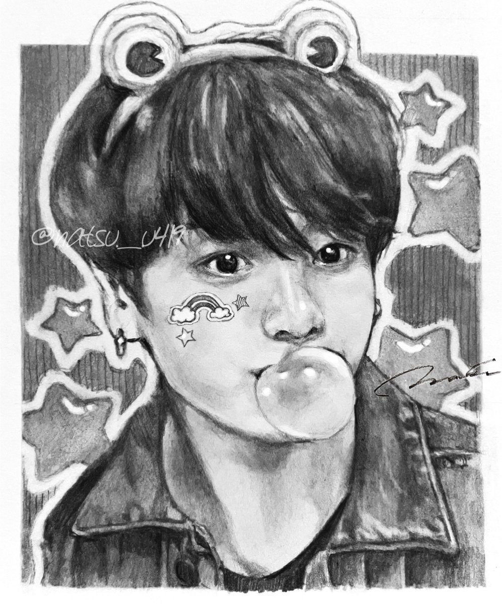 【D-386】
Bubble gum JKꕀ⋆𐔌՞ᱹ ﹼ ̫ ᱹ՞𐦯✨

 #정국 #JUNGKOOK
 #Jungkookfanart 
 #BTS #btsfanart 
 #鉛筆画 #Pencildrawing