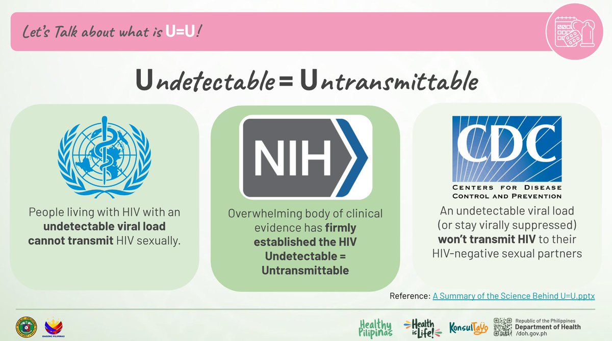 FINALLY! The DOH plans to communicate and make campaigns so that the general population knows more about Undetectable = Untransmittable.

Read here:

drive.google.com/file/d/1eEy74v…