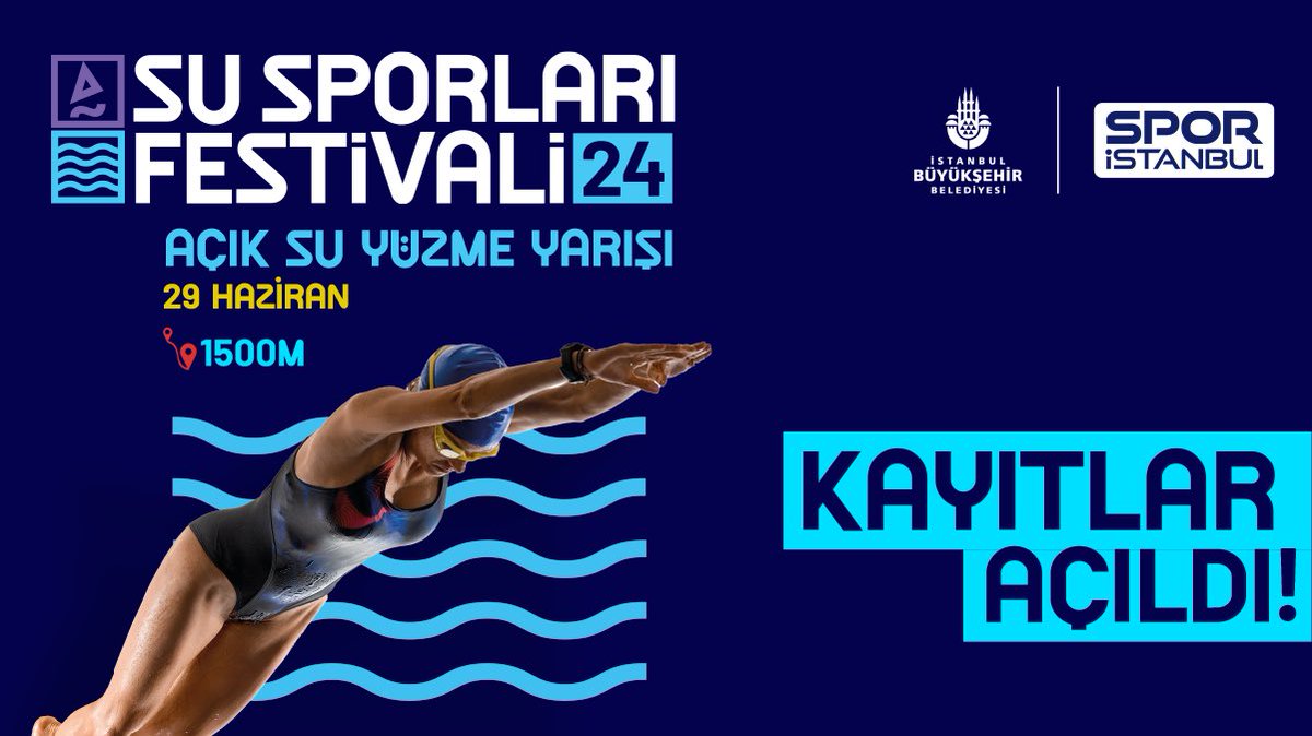 Su Sporları Festivali - Açık Su Yüzme Yarışı kayıtları açıldı! 🥳 28-29-30 Haziran’da sporcular Su Topu, Yüzme ve Yelken ile Büyükada, Burgazada, Heybeliada ve Maltepe’de kıyasıya rekabet edecek. 🤽🏻‍♂⛵ 29 Haziran’da Maltepe’de gerçekleşecek Açık Su Yüzme Yarışı için ise
