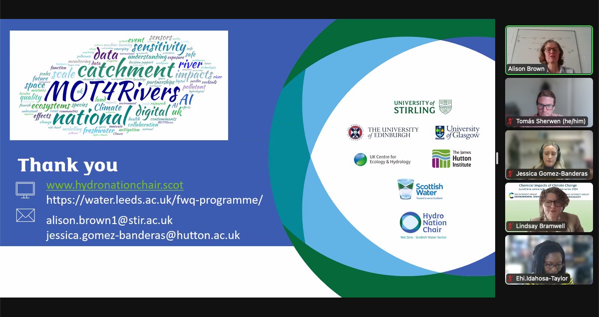 Tomás Sherwen (@drtomass) on Twitter photo Thanks Jessica Gomez-Banderas (<a href="/JamesHuttonInst/">James Hutton Institute</a>) & Alison Brown (<a href="/StirUni/">University of Stirling</a>) for leading such an interesting #CICC seminar talking about the #MOT4Rivers project today.
Sign up for <a href="/RSC_ECG/">RSC Environment Chem</a>/<a href="/RSCToxGroup/">RSC Toxicology Group</a> lunchtime #CICC seminars below:
rsc.org/events/detail/…
#Climate #Health Thanks Jessica Gomez-Banderas (<a href="/JamesHuttonInst/">James Hutton Institute</a>) & Alison Brown (<a href="/StirUni/">University of Stirling</a>) for leading such an interesting #CICC seminar talking about the #MOT4Rivers project today.
Sign up for <a href="/RSC_ECG/">RSC Environment Chem</a>/<a href="/RSCToxGroup/">RSC Toxicology Group</a> lunchtime #CICC seminars below:
rsc.org/events/detail/…
#Climate #Health