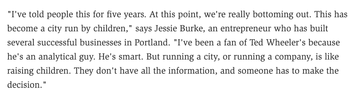 Jessie Burke told me this in 2021 ('The Dream of the '90s Died in Portland' in @reason) and decided to be the adult in the room. Voting is today, for Multnomah County Commissioner jessieburke.com