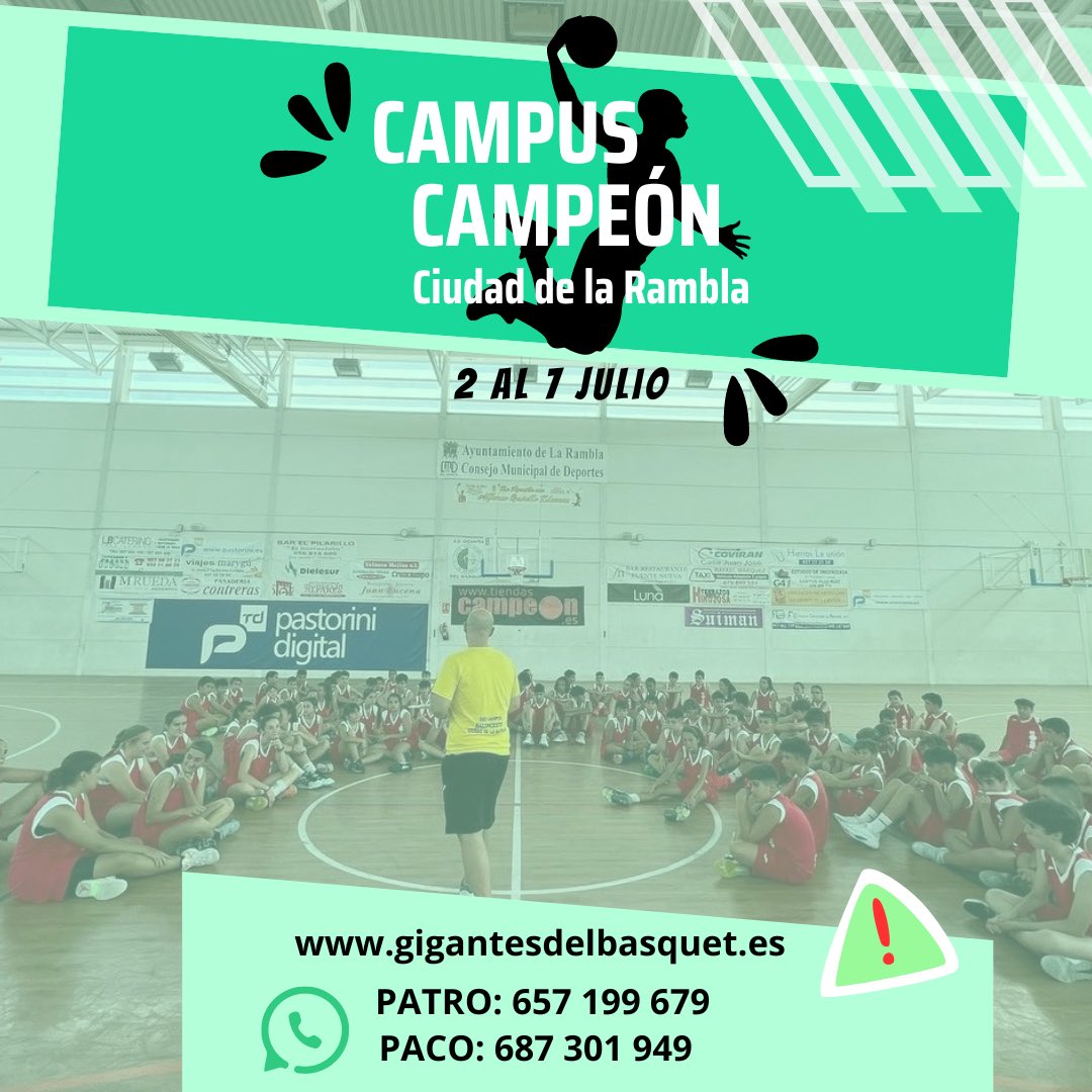 Cada vez queda menos para la mejor semana del verano

Contando los días para volver a vernos rodeados del mejor baloncesto🔜🏀

¿ Te lo vas a perder ? 𝗡𝗢 𝗧𝗘 𝗤𝗨𝗘𝗗𝗘𝗦 𝗦𝗜𝗡 𝗧𝗨 𝗣𝗟𝗔𝗭𝗔  ‼️

📢Inscripciones 👉🏽 gigantesdelbasquet.es