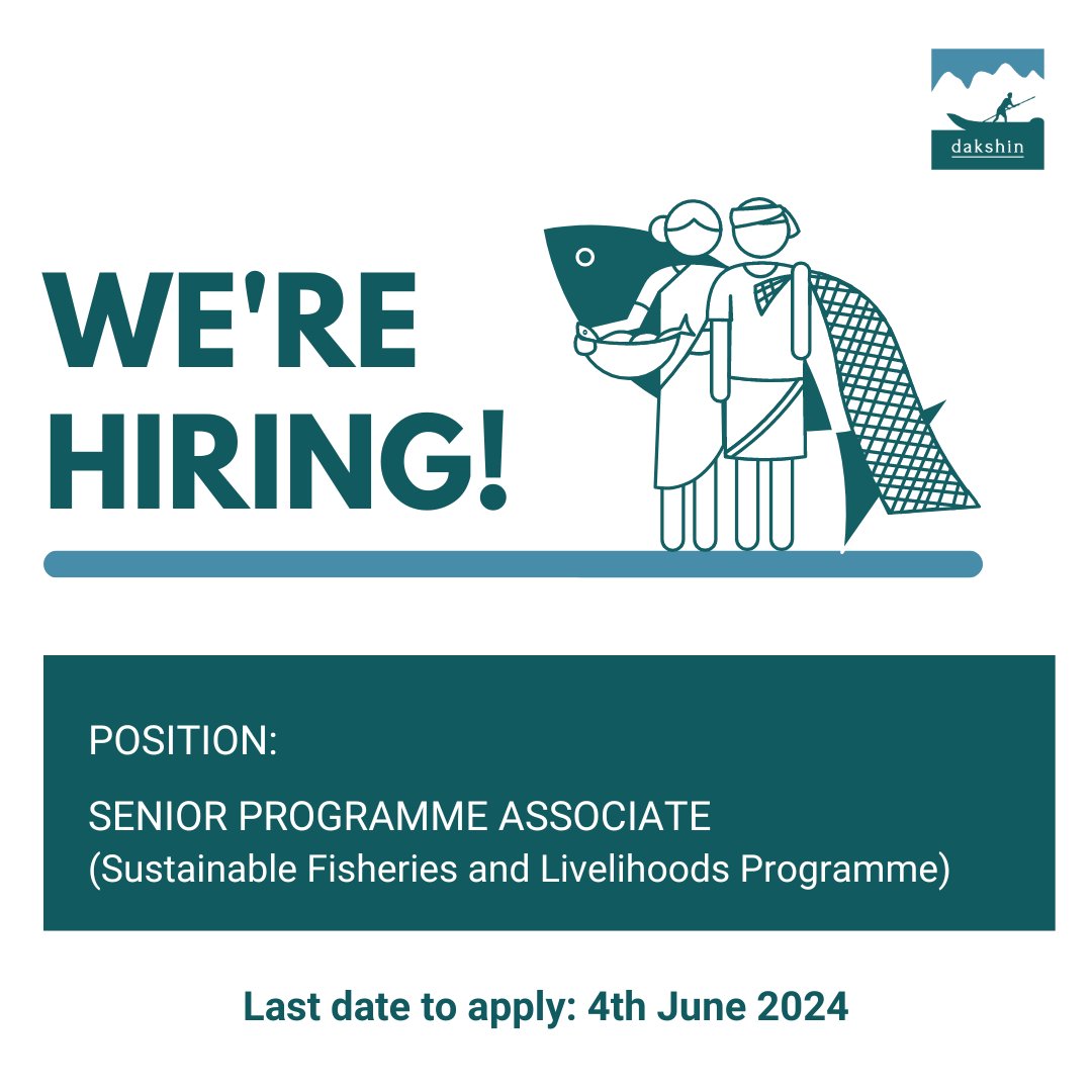 If you are passionate about supporting coastal communities along the Tamil Nadu coast, this opportunity is for you!

We seek a Senior Programme Associate to join our Sustainable Fisheries and Livelihoods Programme.

Click the link to learn more! dakshin.org/opportunities/