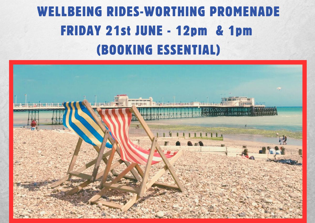 Would your group members enjoy a wellbeing ride along the beautiful Worthing Prom ? On Fri 21st June we will be taking the companion bikes to Worthing Prom. We have a space at 12pm and 1pm. If you would like to book a ride for your group please email cycallworthing@gmail.com