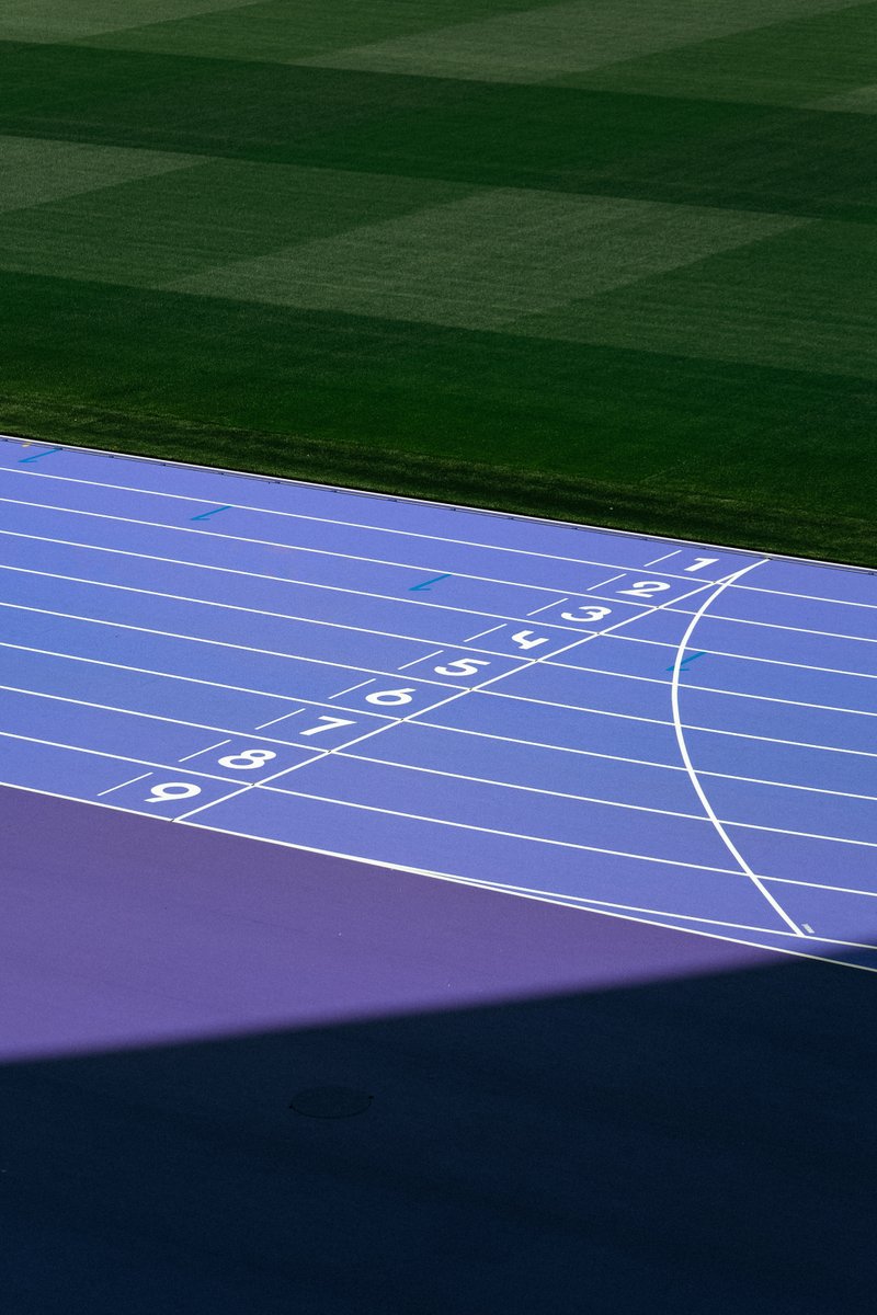 The purple track 💜
No more red-brick clay color, our Olympic &amp; Paralympic track is going purple for the first time ever in the Stade de France. This new one is supplied by Mondo, Official Supporteur of #Paris2024. Records are made to be broken. Hope this track will help ⚡