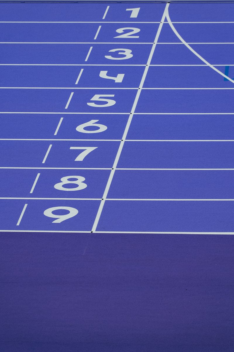 Paris2024's tweet photo. The purple track 💜
No more red-brick clay color, our Olympic &amp; Paralympic track is going purple for the first time ever in the Stade de France. This new one is supplied by Mondo, Official Supporteur of #Paris2024. Records are made to be broken. Hope this track will help ⚡ https://t.co/0Pr1EGHo7a