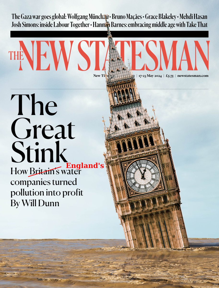 Fixed that for you. England is the only country in the world to have fully privatised its water and sewerage system. Via the @FT: 'Scotland—which has its own state-owned water company—massively outperformed its neighbours with water standards similar to much of Scandinavia.'