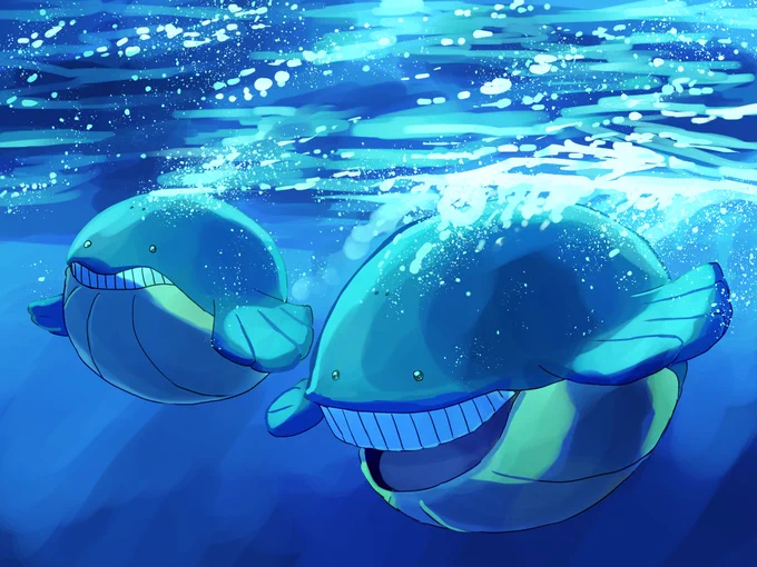 ホエルコさん #ポケモン版深夜の真剣お絵描き60分一本勝負 