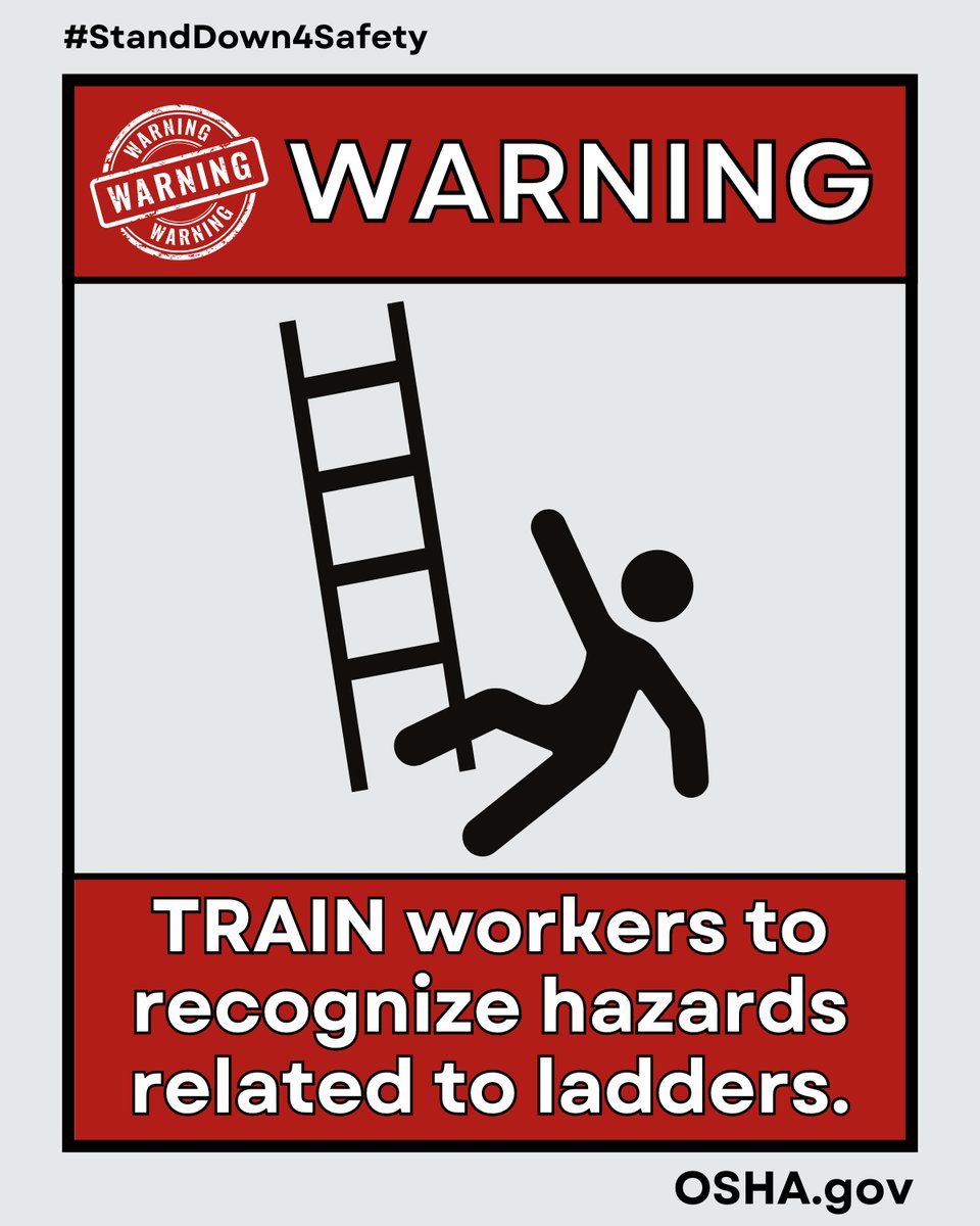 📱 Before the climb, double-check your safety gear. A simple check can prevent a fall. Check out this safety app from @NIOSH to help workers stay safe on ladders. Download it here for Android and iOS! 👇 cdc.gov/niosh/topics/f… #StandDown4Safety