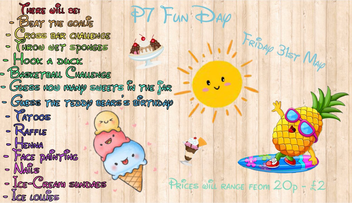 Hallglen Summer Fun Day is back on Friday 31st May 2024! ☀️🍦🏀

Please come and help support P7 raise money for their leavers celebrations!
Families are welcomed from 1.30pm onwards. Information can be found on the school app and has been sent via email. 
@MrsRaeHPS