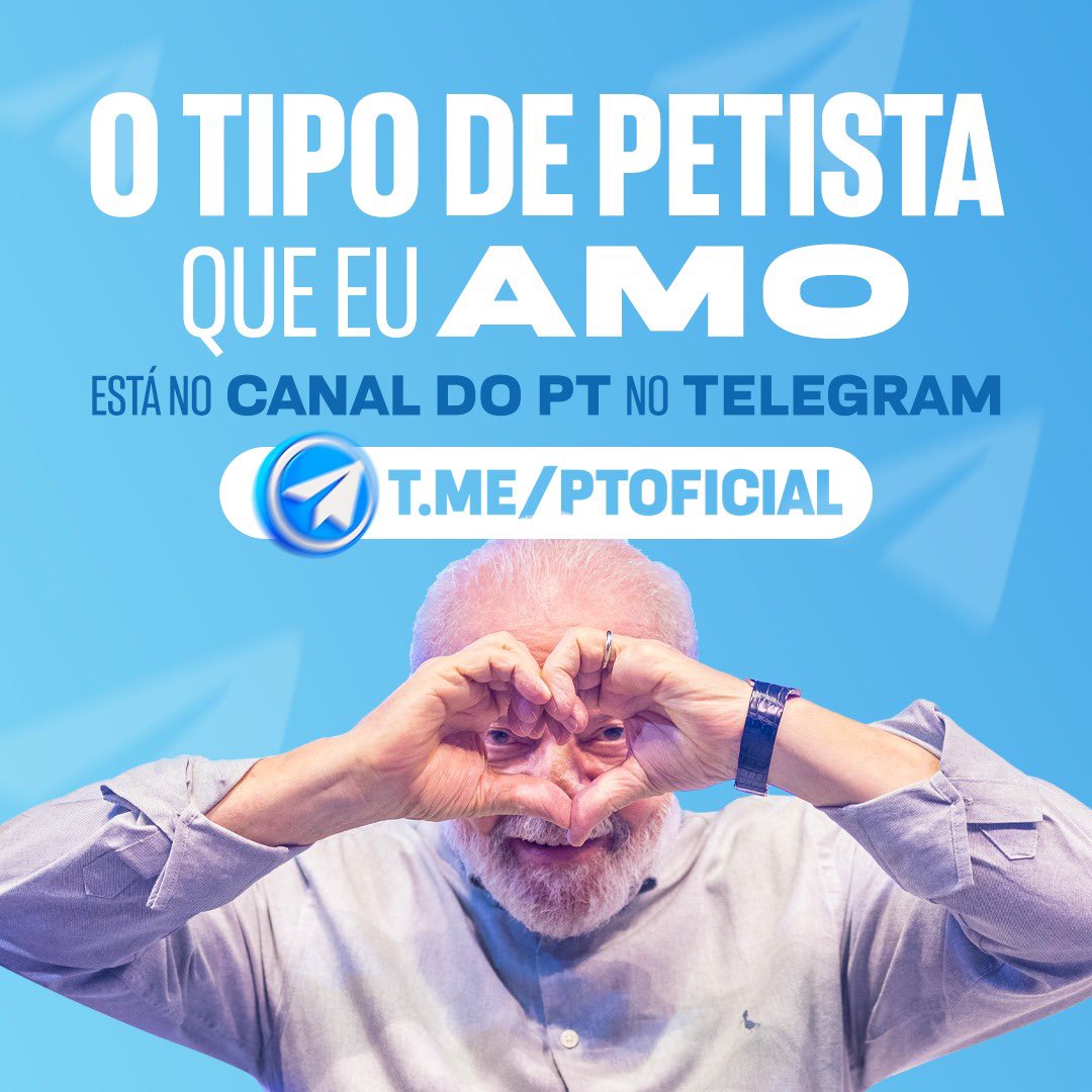 AMO a companheirada que acompanha o @ptbrasil em todas as redes sociais 🫶✨ Entre para o canal do PT no Telegram 📲 t.me/ptoficial #LulaResolve Salve @ptbrasil