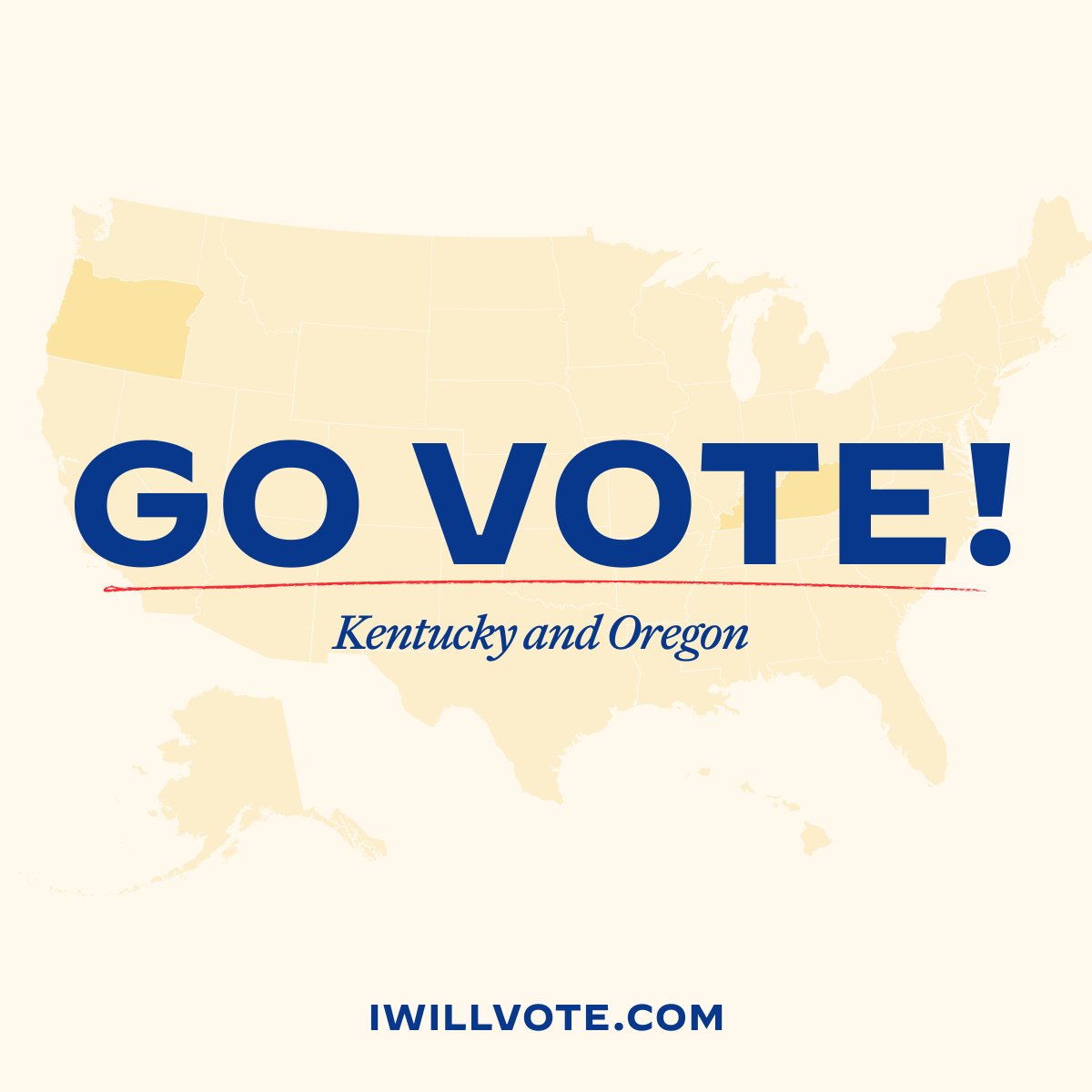 Kentucky and Oregon voters: Head to the polls to cast your ballot in the presidential primary! Check your polling place at IWillVote.com today.