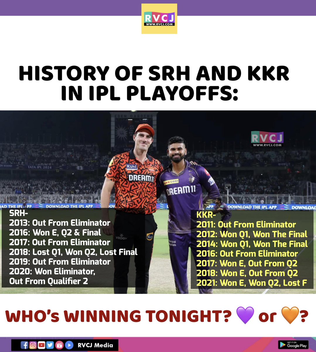 History of SRH And KKR In IPL Playoffs