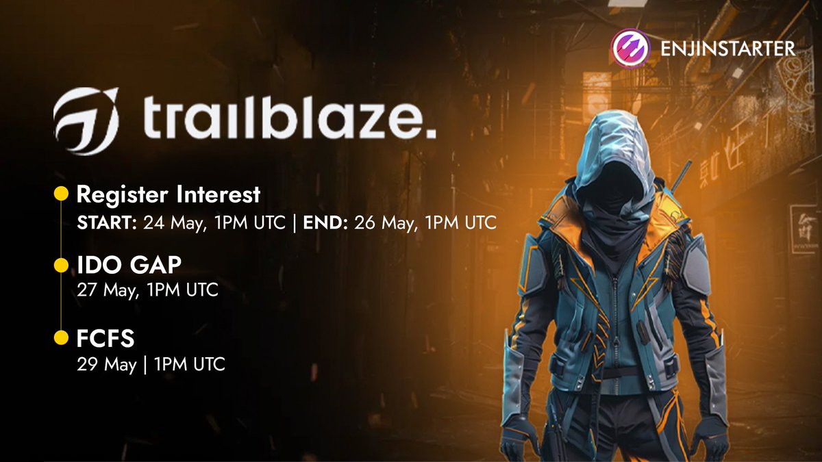 ENJINSTARTER (@enjinstarter) on Twitter photo ๐ Introducing <a href="/Trailblazexyz/">Trailblaze</a> on #Enjinstarter: The Future of Decentralized Launchpads! ๐
Get ready to explore $XBLAZE's Multi-asset, Multi-chain Approach to Web3 Launches, empowering early backers and influencers to shape the next big thing.
๐ bit.ly/XBLAZEIDO ๐ Introducing <a href="/Trailblazexyz/">Trailblaze</a> on #Enjinstarter: The Future of Decentralized Launchpads! ๐
Get ready to explore $XBLAZE's Multi-asset, Multi-chain Approach to Web3 Launches, empowering early backers and influencers to shape the next big thing.
๐ bit.ly/XBLAZEIDO