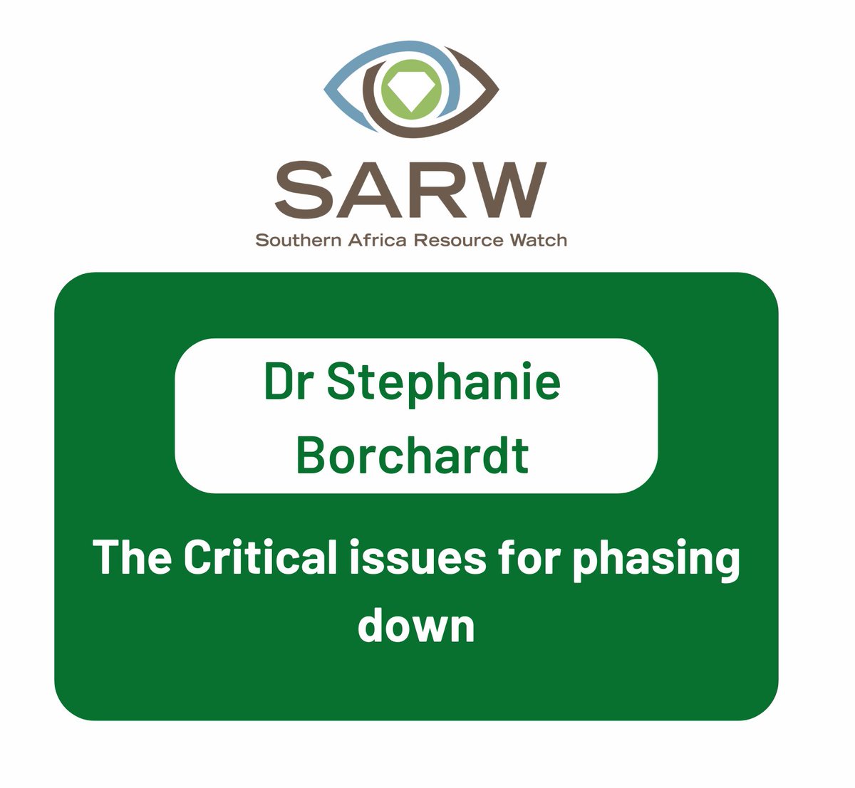 The_SARWatch's tweet photo. Dr. Stephanie Borchardt highlights critical strategies for phasing down fossil fuels. Her expertise spans policy development, community engagement, and tackling energy poverty. #CleanEnergy #PolicyStrategy https://t.co/EmI2wFXDsP
