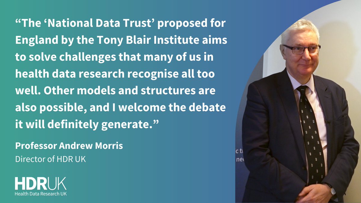 Read the full response from our Director, Professor Andrew Morris, to the new @InstituteGC National Data Trust report published today. 🔗hdruk.ac.uk/news/health-da…