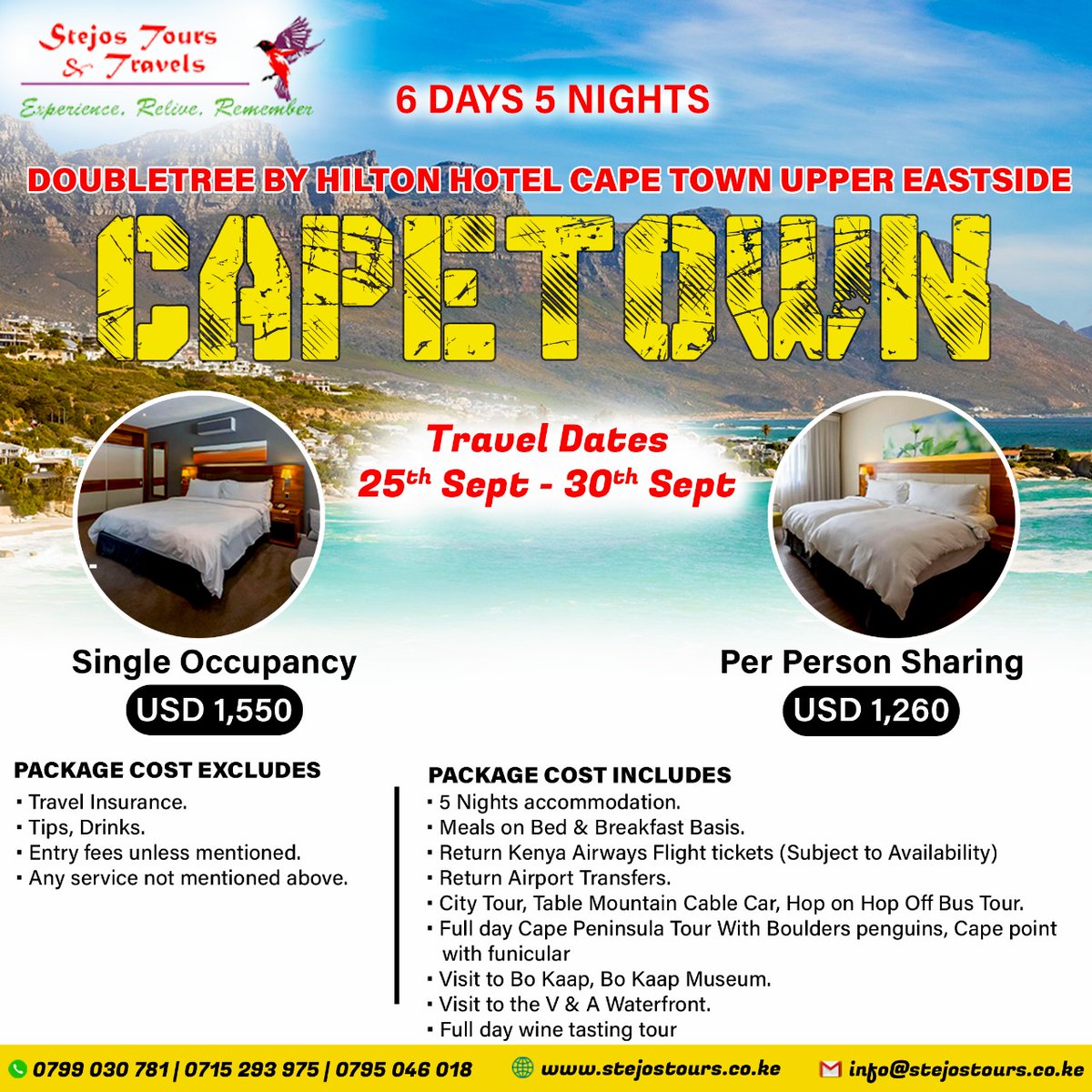 6days 5nights from $1260 #CapetownTour 0799 030781 0795 046018 0715 293975