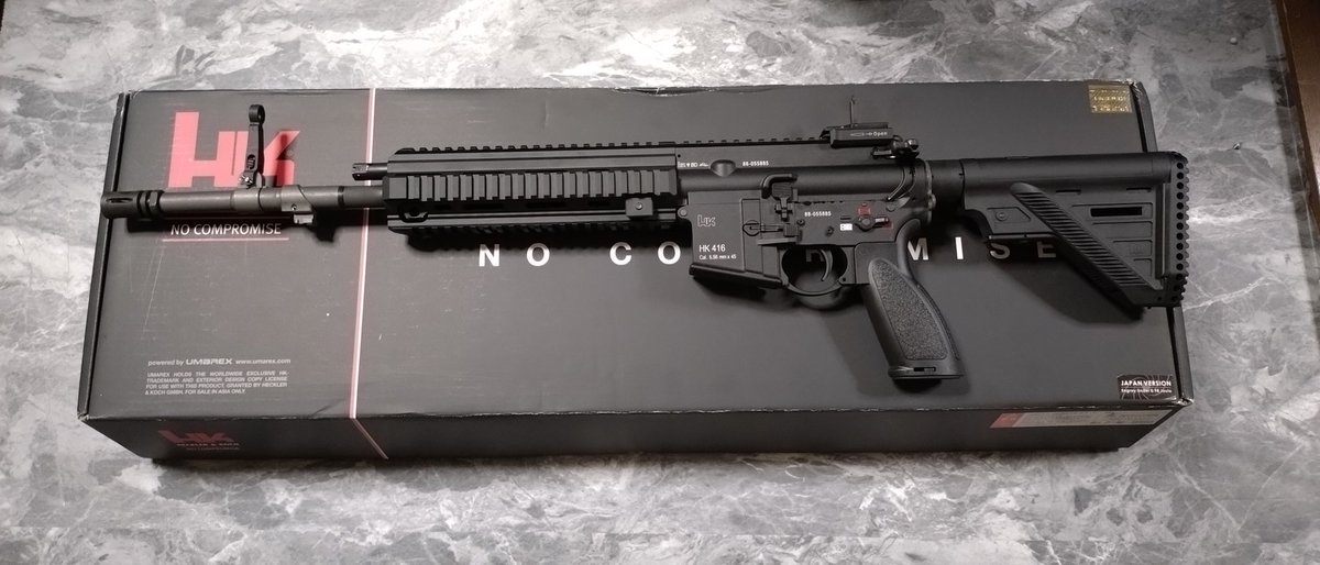 ratnik2man's tweet photo. なお到着早々ノーマルのQuad　railハンドガード、アウターバレルは16.5インチに変更しました。
多少なりゲーム内の素の416に近い外観になったように感じます。 https://t.co/NxeZtBdf3B