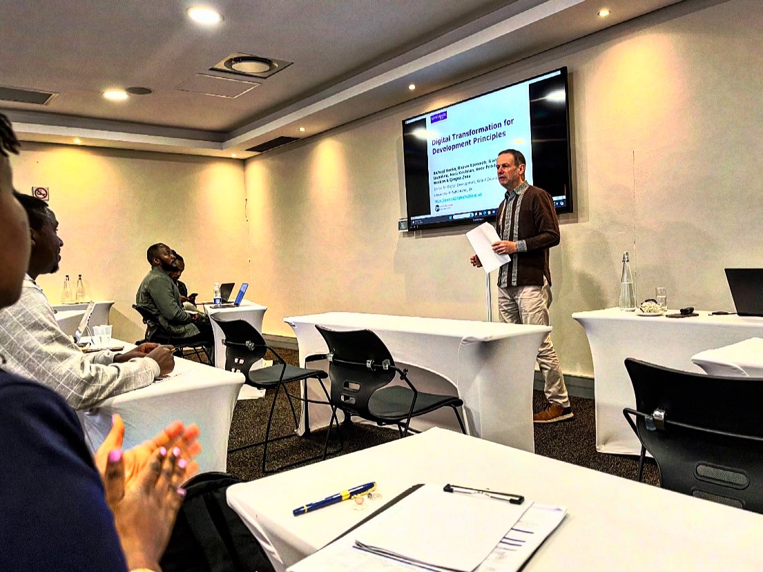 ifip_94's tweet photo. There start the afternoon sessions: @CDDManchester opens an interactive workshop on the principles of digital transformation for development #DX4D #IFIP942024 https://t.co/WxaHUvT8ck