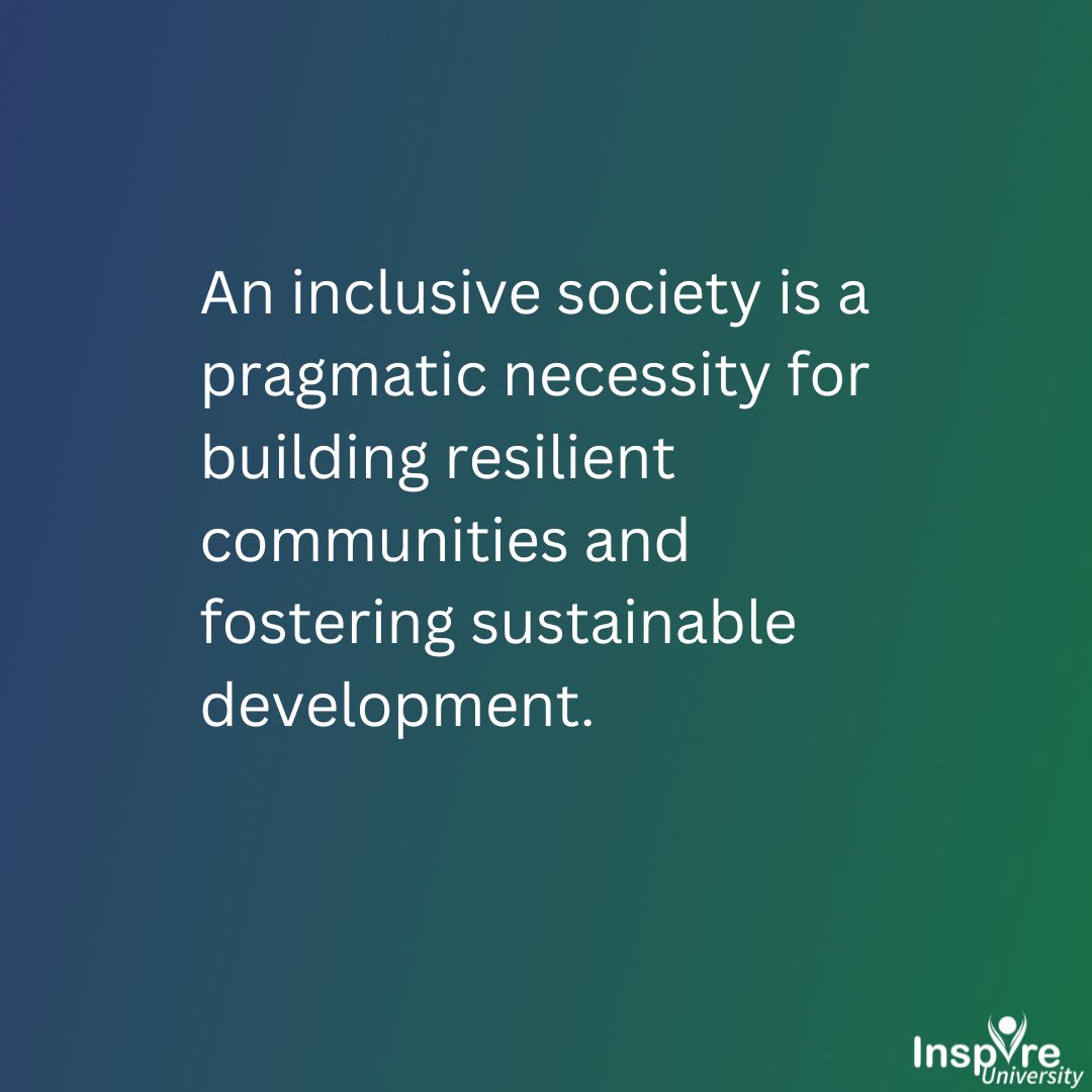 An inclusive society is a pragmatic necessity for building resilient communities and fostering sustainable development. #InspireU #DisabilityInclusion #DisabilityAction #InspirationalSpeaker #MotivationalSpeaker