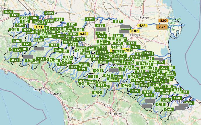 AllertaMeteoRER's tweet photo. ⚠️📑#MonitoraggioER CHIUSURA Le piene dei fiumi #Riglio, #Chiavenna, #Arda, #Stirone, #Rovacchia e #Samoggia rientreranno sotto la soglia 1 nelle prossime ore. Non sono previste ulteriori precipitazioni significative. ➡️ https://t.co/S6QHDT8VCn https://t.co/f3Xd8sejKo