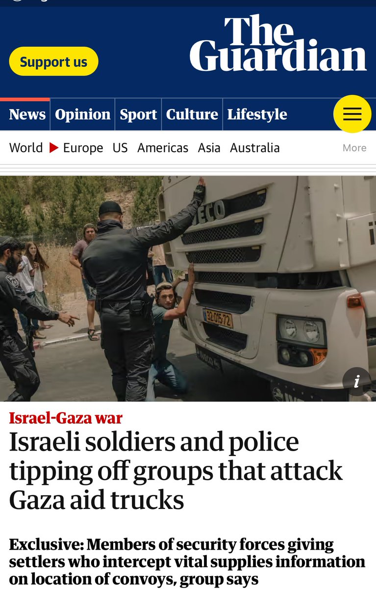 REVEALED: Israel’s genocidal regime is working with deranged Israeli ‘civilians’ to deprive starving Palestinian children of life-saving humanitarian aid. #gaza #genocide #palestine