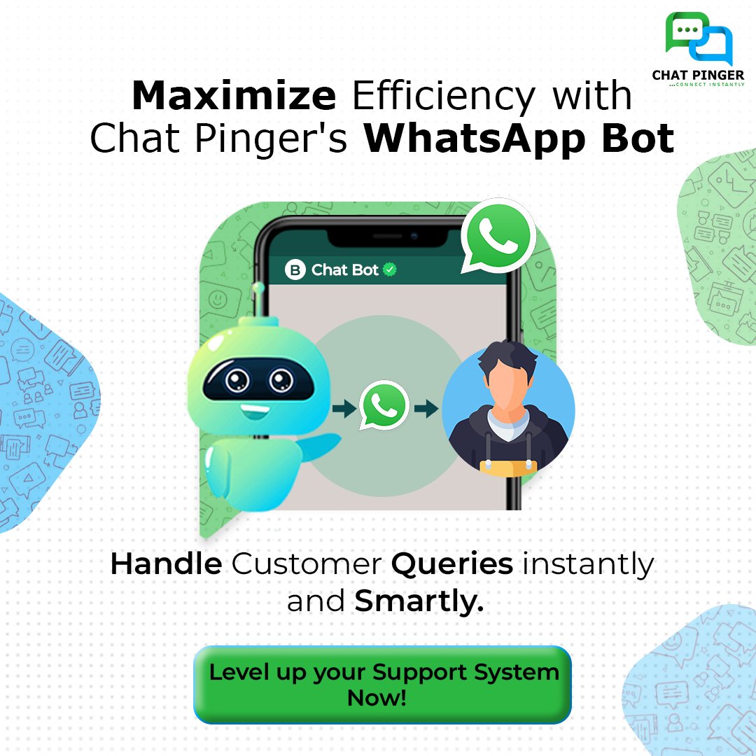 🤝 Connect and Thrive with WhatsApp

Experience seamless interaction between your business and customers through Chat Pinger.

#whatsappmarketing #ChatPinger #whatsappbot #marketing #chatbot #UnleashPotential #businessmarketing #businessowners #automation #businessautomation