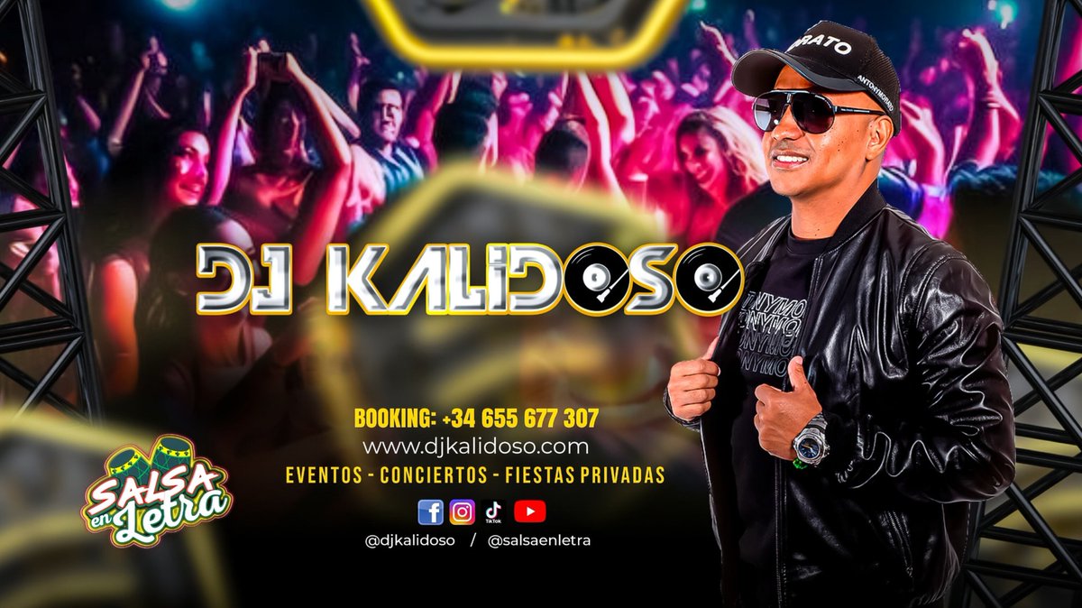 salsaenletra's tweet photo. 🎧 @djkalidoso 🎧
✔ Eventos 
✔ Conciertos
✔ Fiestas Privadas  
🎫 Venta de Entradas 
.
ℹ️ Info &amp; Reservas 
📩 Publicidad al DM
➡️ Booking
📲 +34 655677307 
📌 Madrid - España
.
✅️ Sígueme en Las Redes Sociales 
@djkalidoso @salsaenletra 
#djkalidoso #salsaenletra https://t.co/3CRYf9yDrd