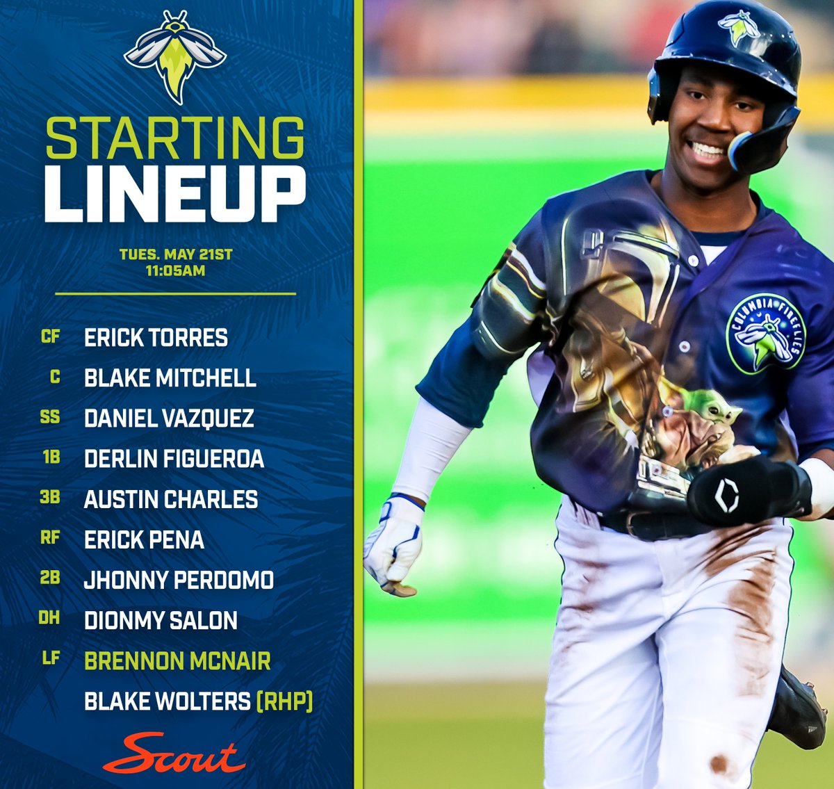 We're starting a fresh series vs the Shorebirds this morning, Powered by Scout Motors! #LetsGlow
