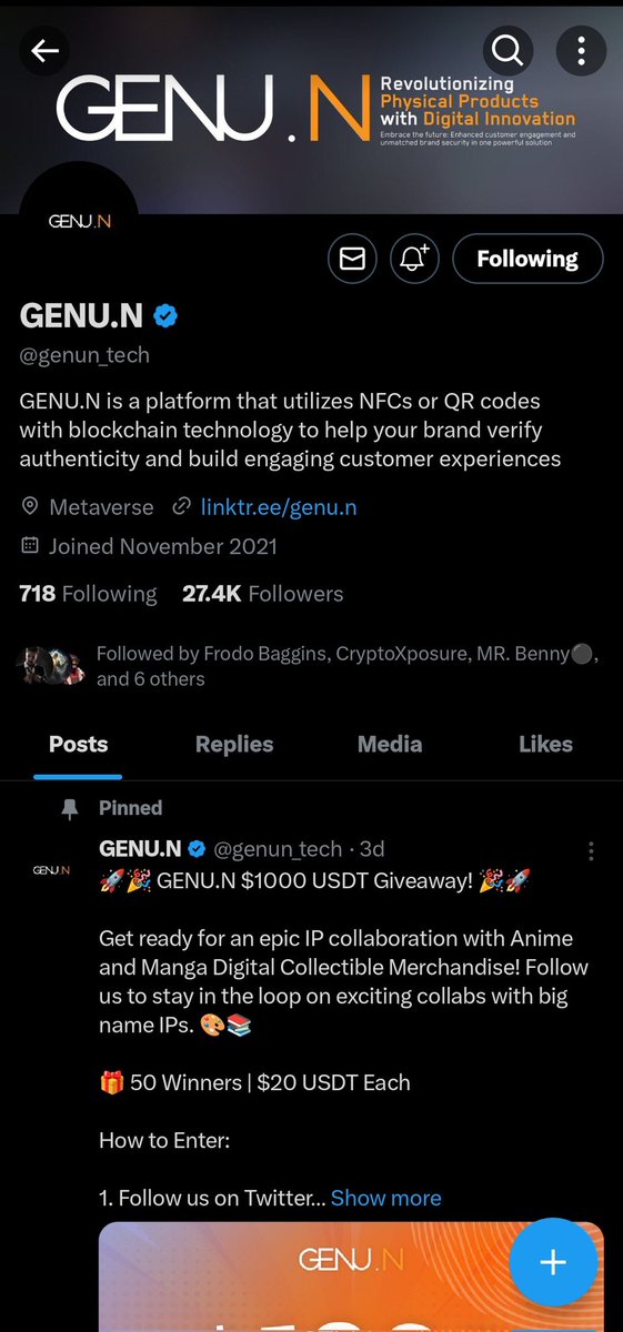 wolfhoundac1's tweet photo. @genun_tech @genun_partners Thank you so much for this great opportunity   🥰🙏.
Like &amp; Retweet Done✅

Following  with post! 
NOTIFICATION 🔔 turned on

@Emilaangocio @bubble11424
@babkquid 
Good Luck🥰 https://t.co/6sE4eeaEij
