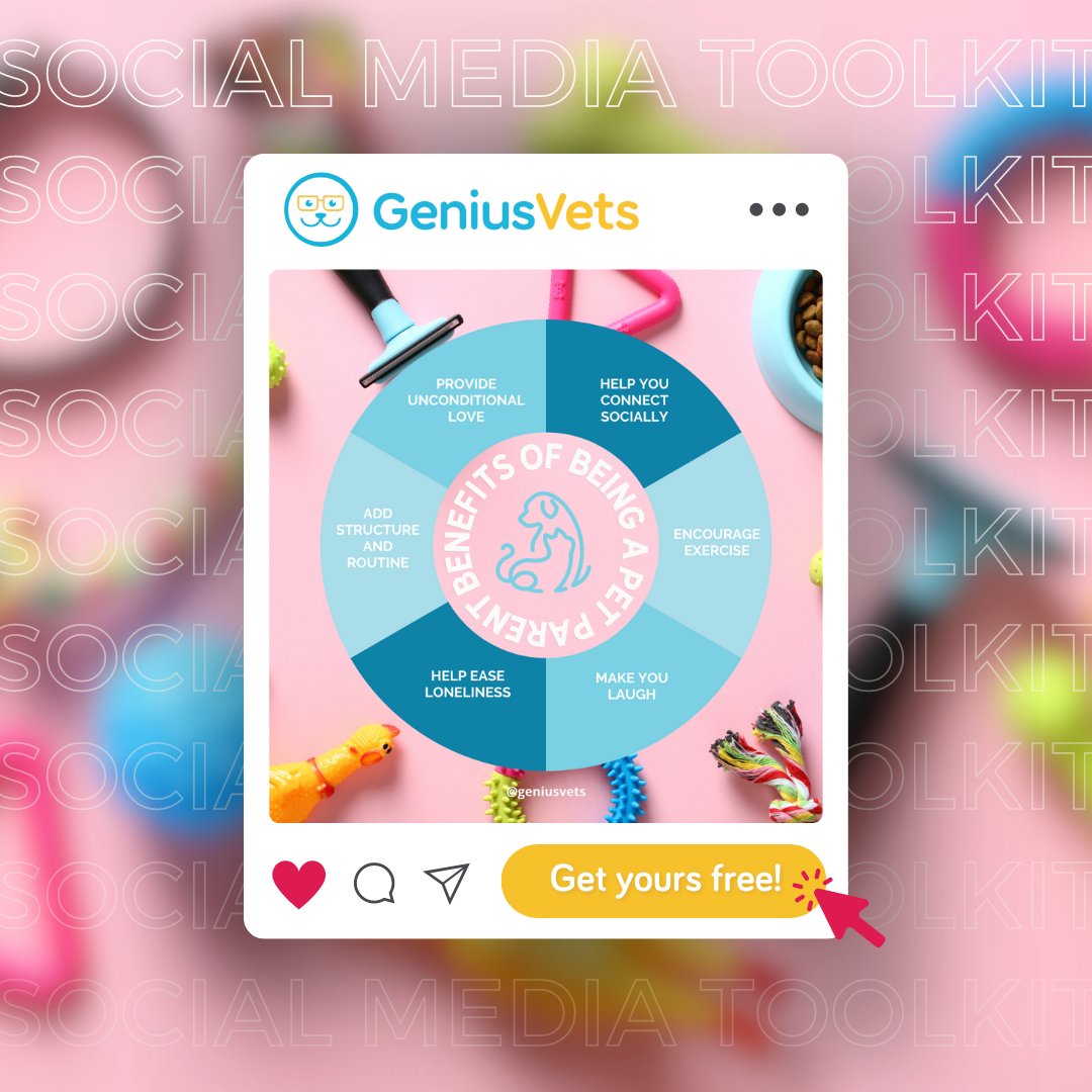 GeniusVets's tweet image. The GeniusVets monthly Social Media Toolkit is packed with innovative ideas, stunning visuals, and insights on upcoming pet-related topics! Sign up here to receive your free social assets and tips: pro.geniusvets.com/newsletter-sub… #SocialMediaToolkit #GeniusVets #VeterinaryPractice