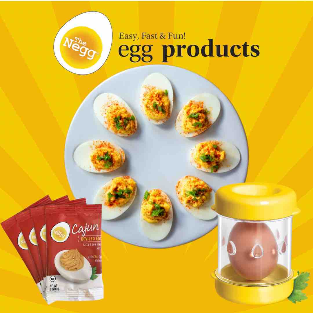 Outdoor gatherings are on the horizon 🙌🌼☀️ Visit The Negg for #deviledegg recipes, spices, and serving pieces. Don’t forget to pick up The Negg®️Egg Peeler while shopping! Neggmaker.com #thenegg  #eggpeelers #spices #recipes