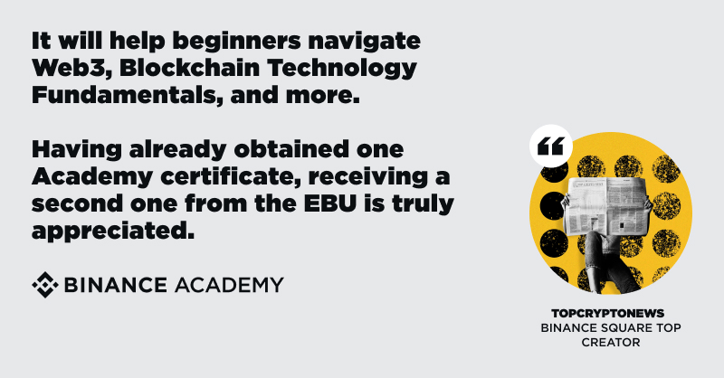 Thank you @Top1CryptoNews for trying the Blockchain and P2P Fundamentals course from @EBULuxembourg on #Binance Academy! Check out the course here 👇 academy.binance.com/en/track/block…