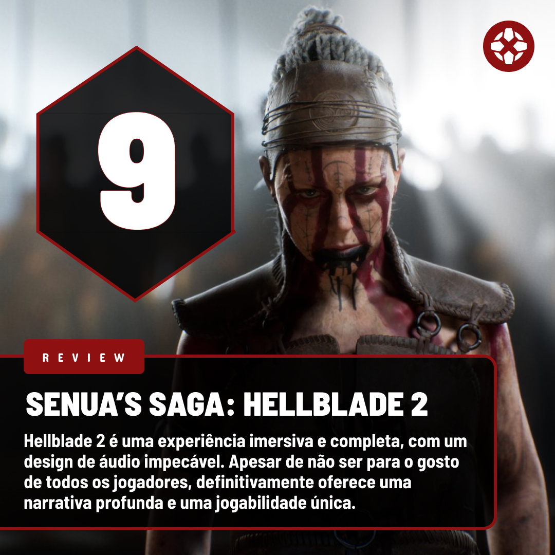 Hellblade 2 se firma como um dos jogos mais imersivos que existem. A parte gráfica é um espetáculo à parte e as expressões da Senua a cada momento são tão reais e intensas que parecerá um filme. Leia a review completa: tinyurl.com/nmc42zb6