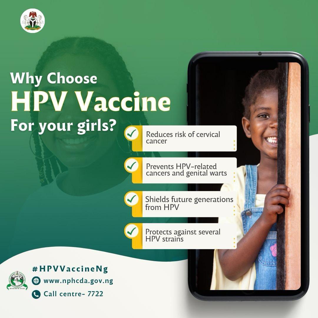 Knowledge empowers! Educate yourself on the benefits of the HPV vaccine in preventing cervical cancer. Together, we can conquer this challenge and ensure a healthier Nigeria. #HPVvaccineNG