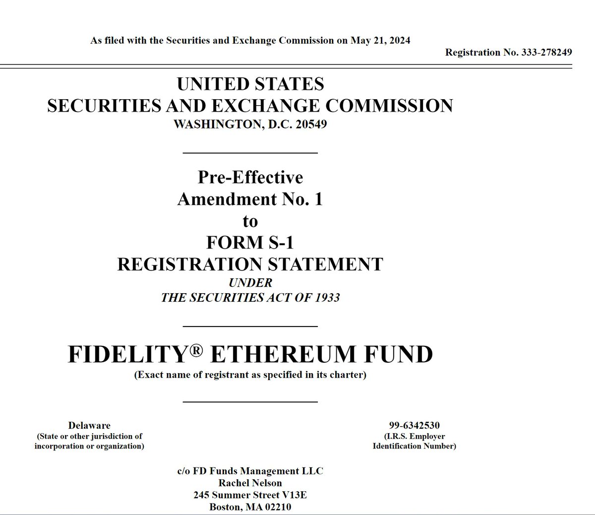 .<a href="/Fidelity/">Fidelity Investments</a> has removed the possibility of staking rewards from its S-1 registration statement for its prospective <a href="/ethereum/">Ethereum</a> ETF.

Prior to this, <a href="/ARKInvest/">ARK Invest</a> and <a href="/21Shares/">21shares</a> also removed staking rewards from prospective Ethereum ETF.

theblock.co/post/295605/fi…
sec.gov/Archives/edgar…