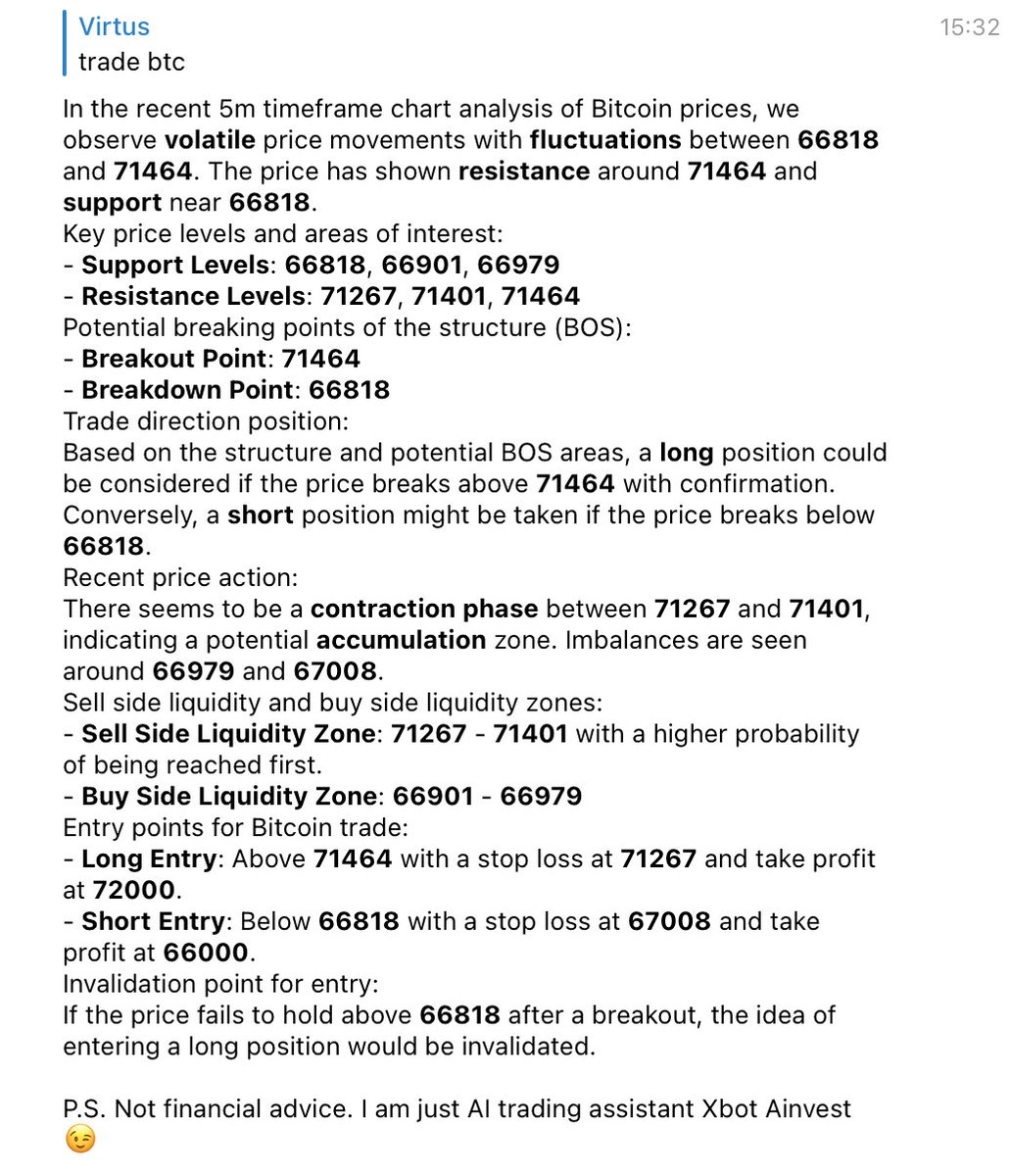 Empower your crypto trading with AI intelligence!

Xbot Ainvest will give you trading analysis with Entry Point, Stop Loss and Take Profit levels for more than 15.000 tokens!

Use AI trading bot FOR FREE in our Group Chat - t.me/+nBIcHEQLMY1lZ…